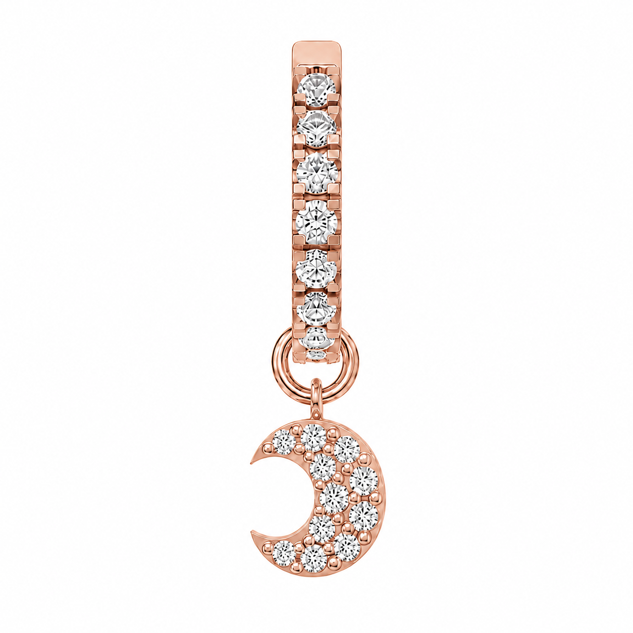 Half Eternity Hoop with moon charm