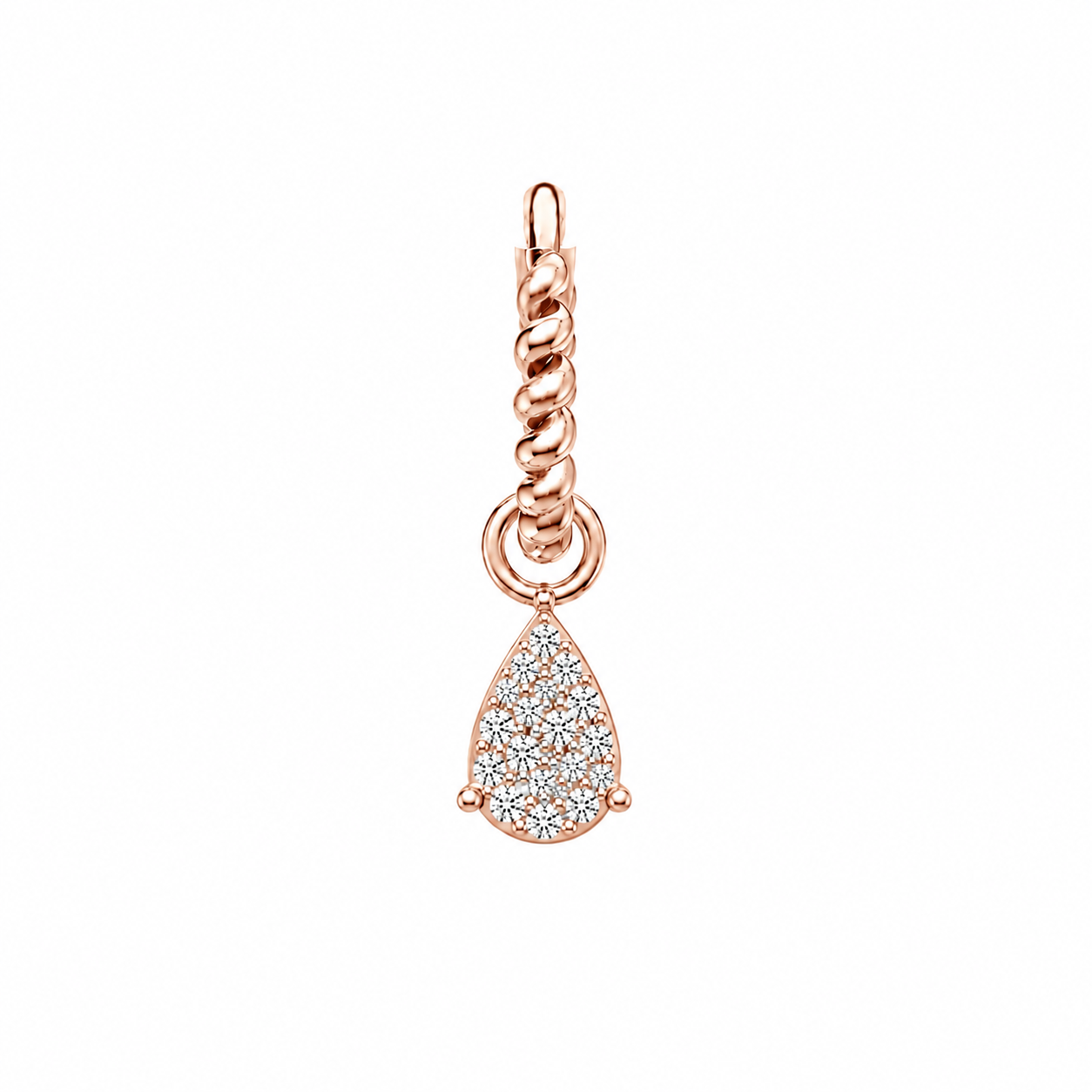 Twisted Hoop with multi Tear Drop charm