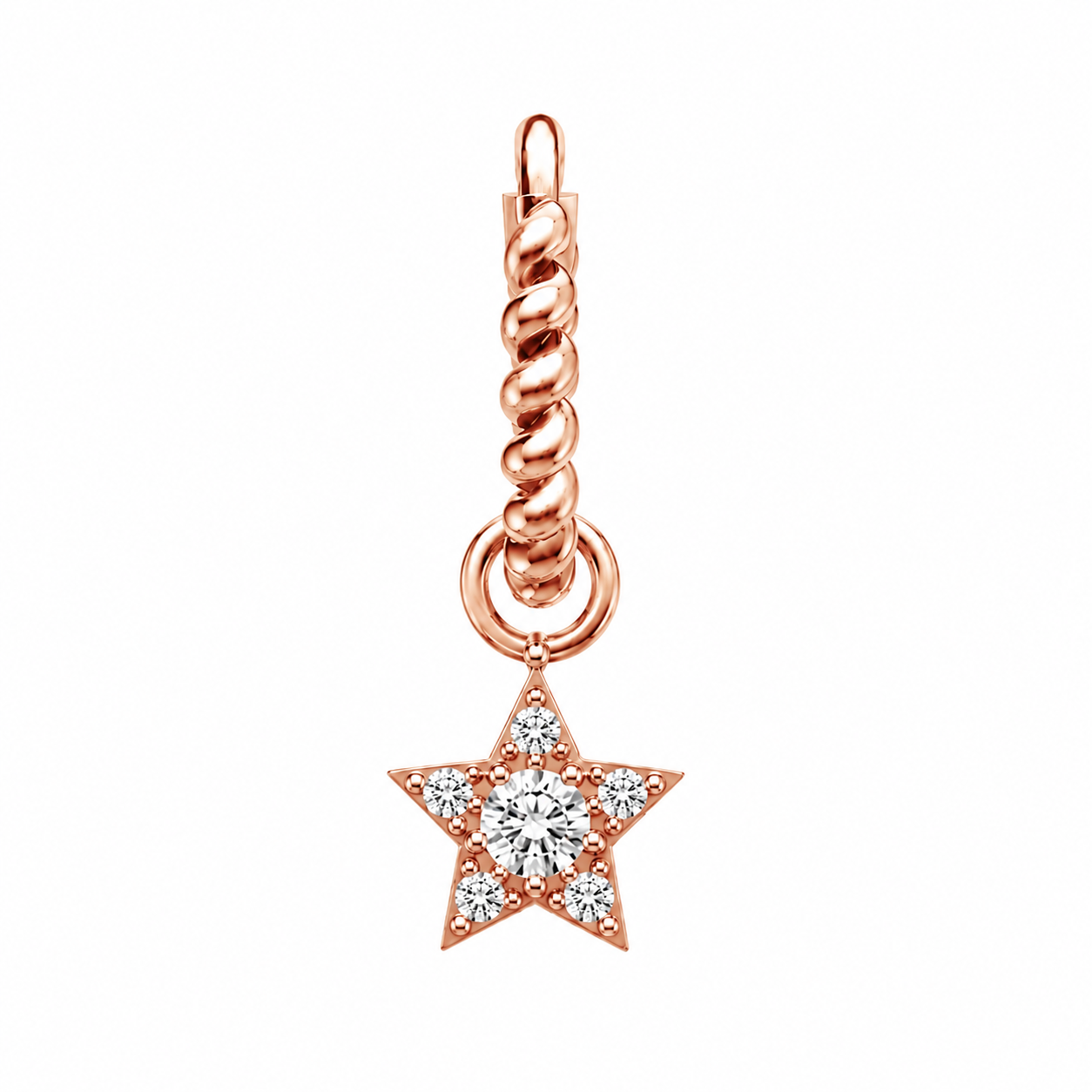 Twisted Hoop with star charm
