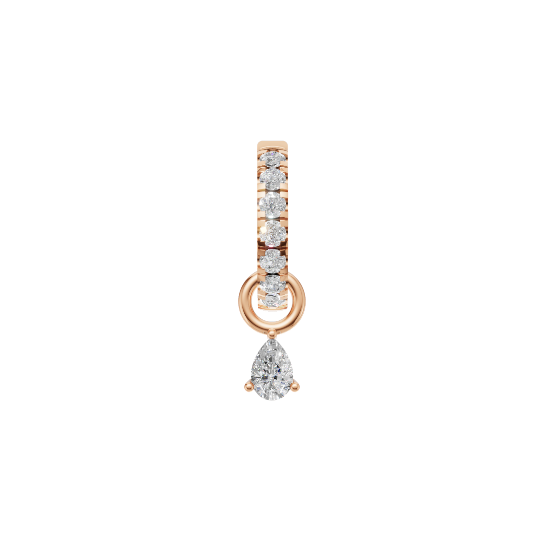 Half Eternity 10 mm Diamond Hoop with Charm