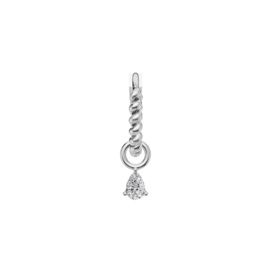 Twisted Hoop with Pear Charm