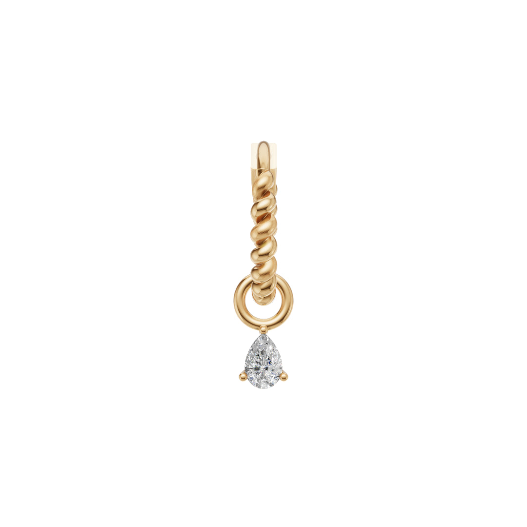 Twisted Hoop with Pear Charm