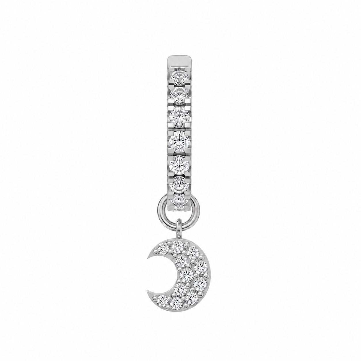 Half Eternity Hoop with moon charm