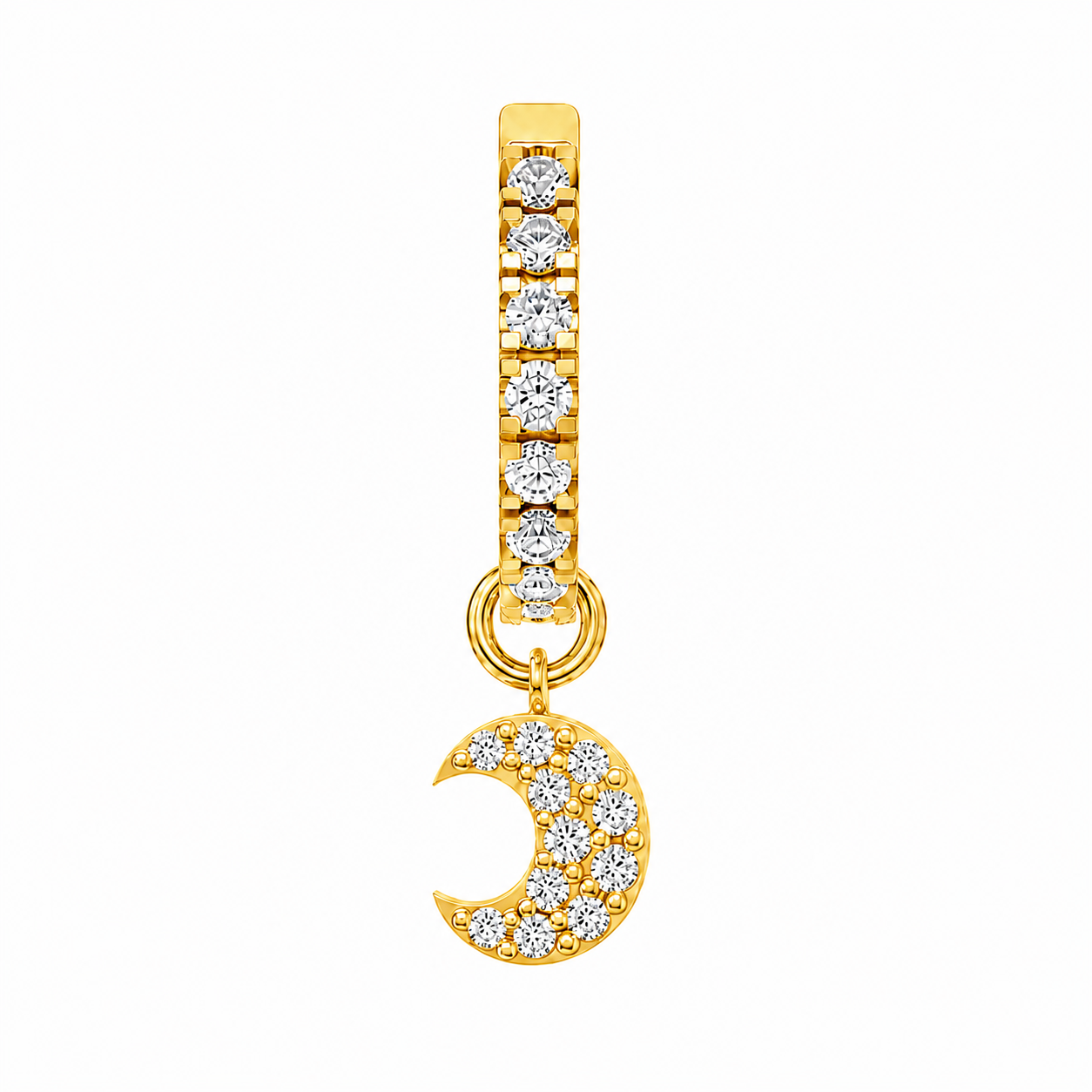 Half Eternity Hoop with moon charm