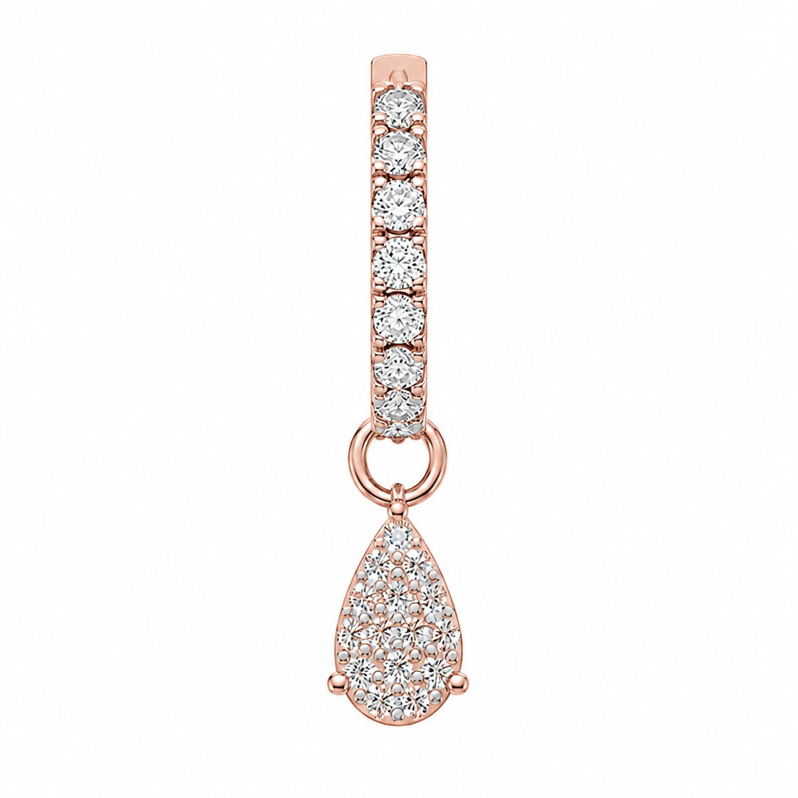 Half Eternity Hoop with multi Tear Drop Charm