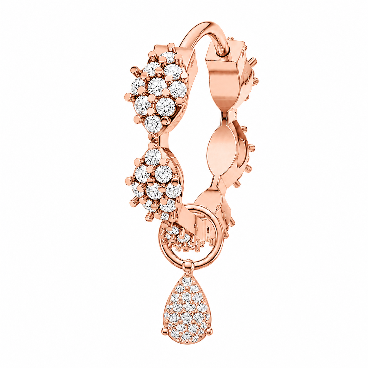Marquise hoop with Multi Tear Drop charm