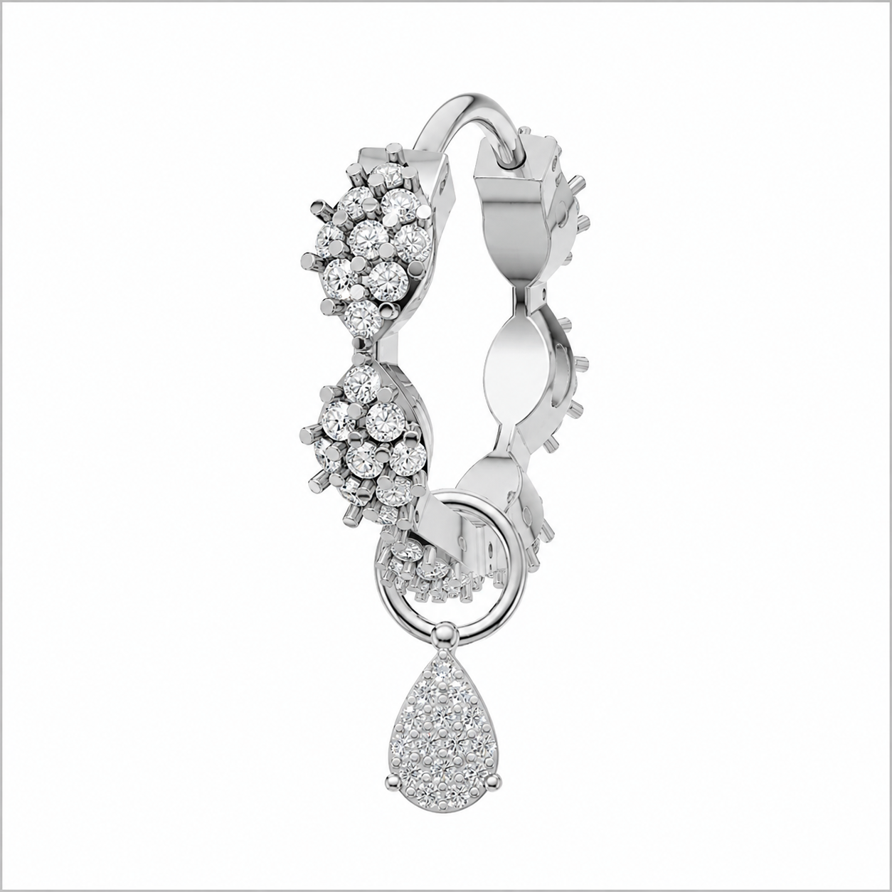 Marquise hoop with Multi Tear Drop charm