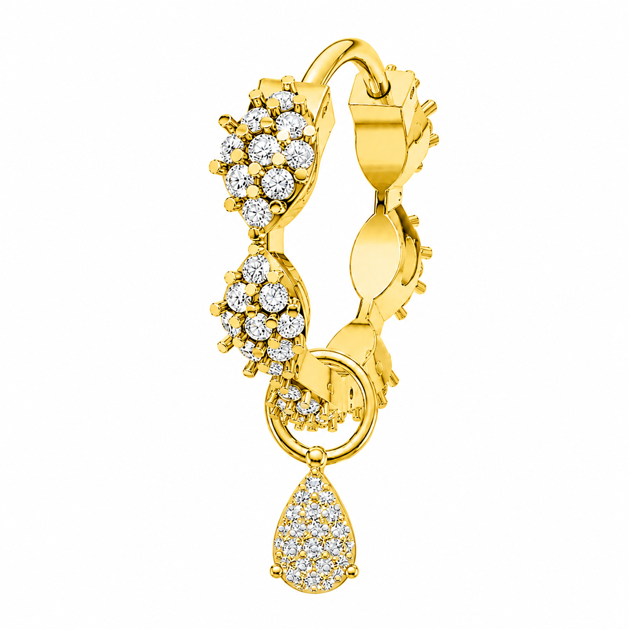 Marquise hoop with Multi Tear Drop charm