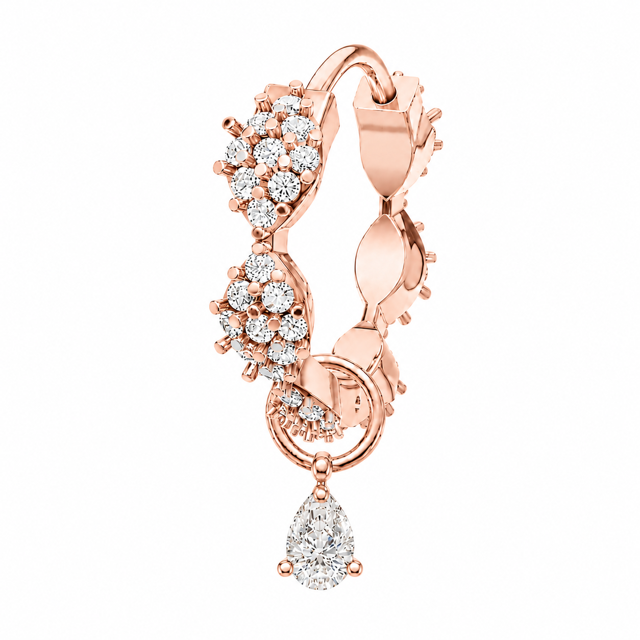 Marquise hoop with Tear Drop charm