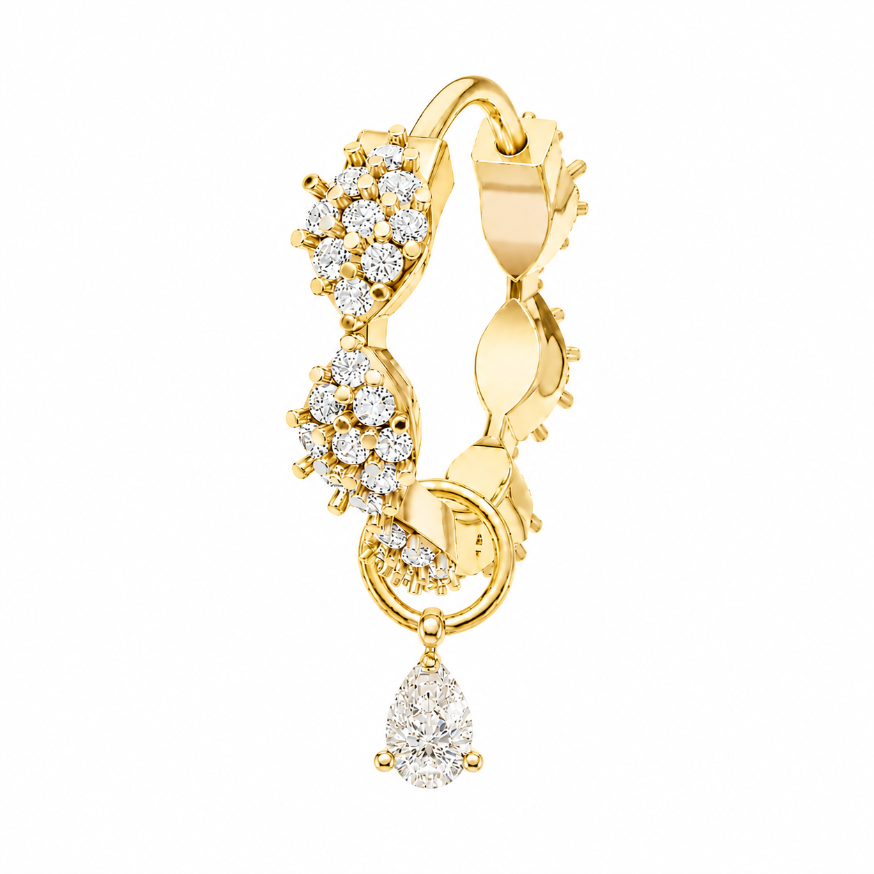 Marquise hoop with Tear Drop charm
