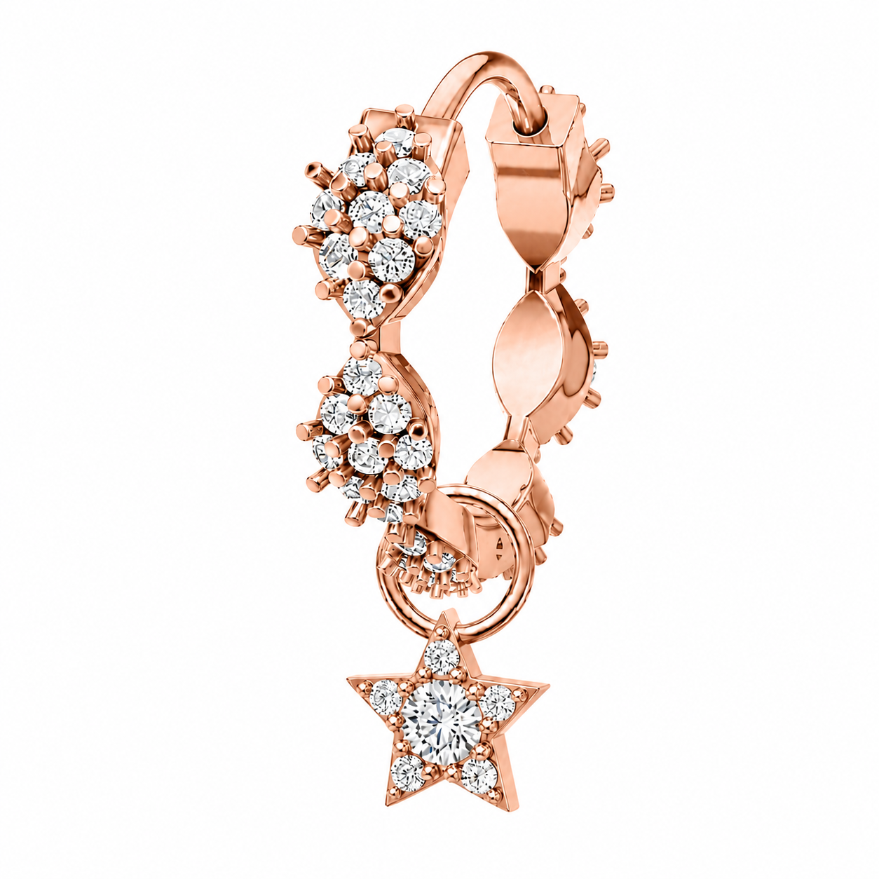 Marquise hoop with Star charm