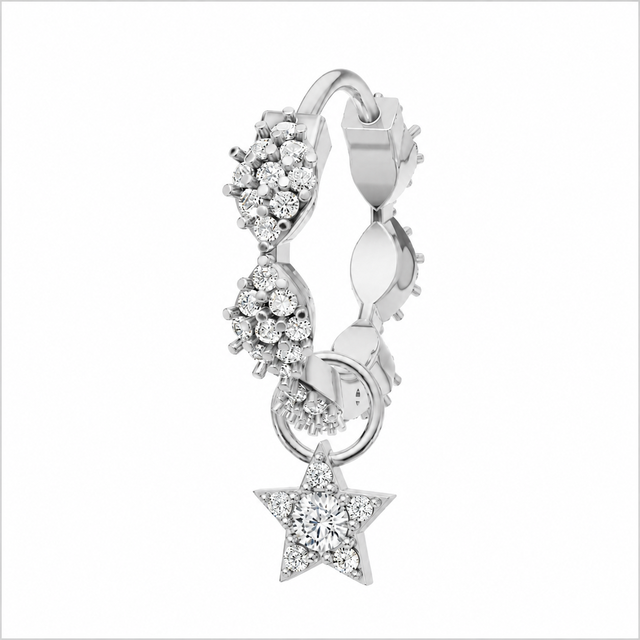 Marquise hoop with Star charm