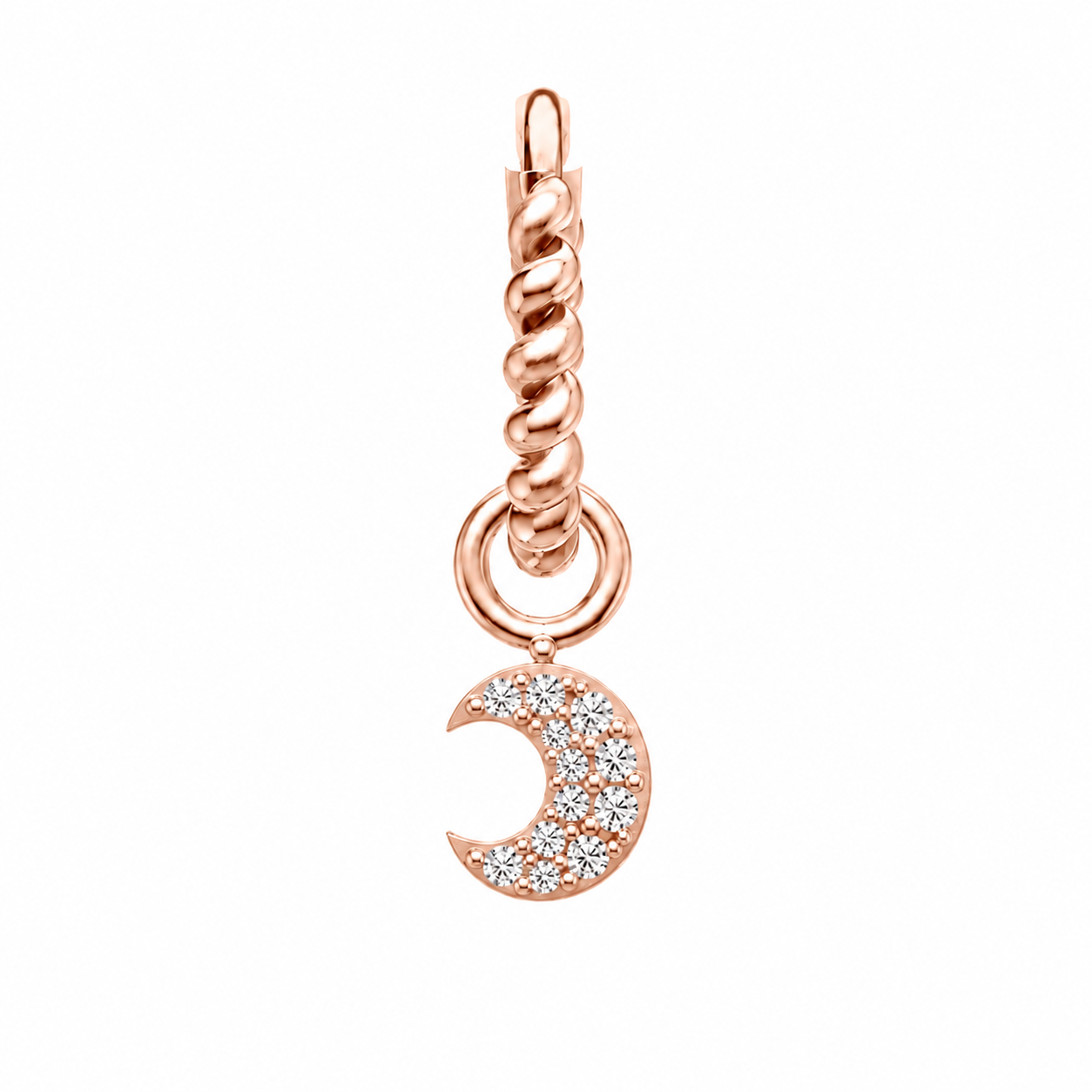 Twisted Hoop with moon charm