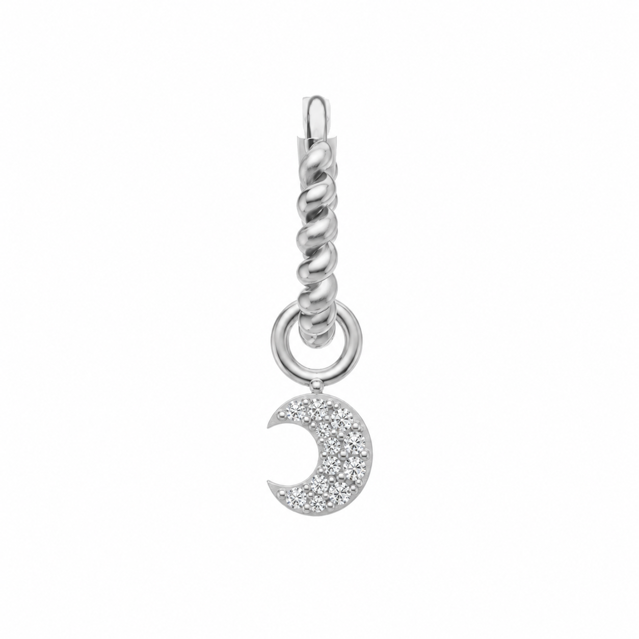 Twisted Hoop with moon charm