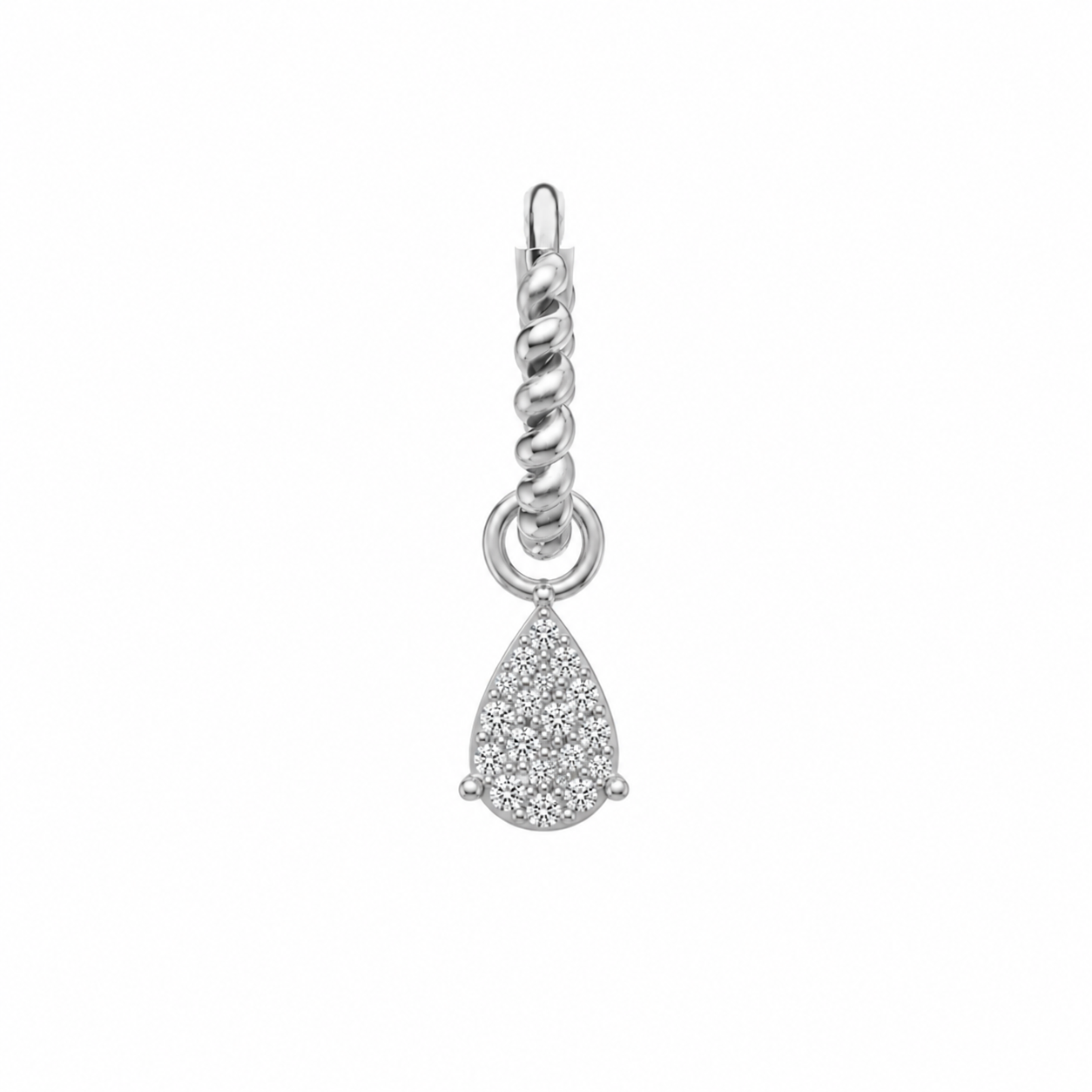 Twisted Hoop with multi Tear Drop charm