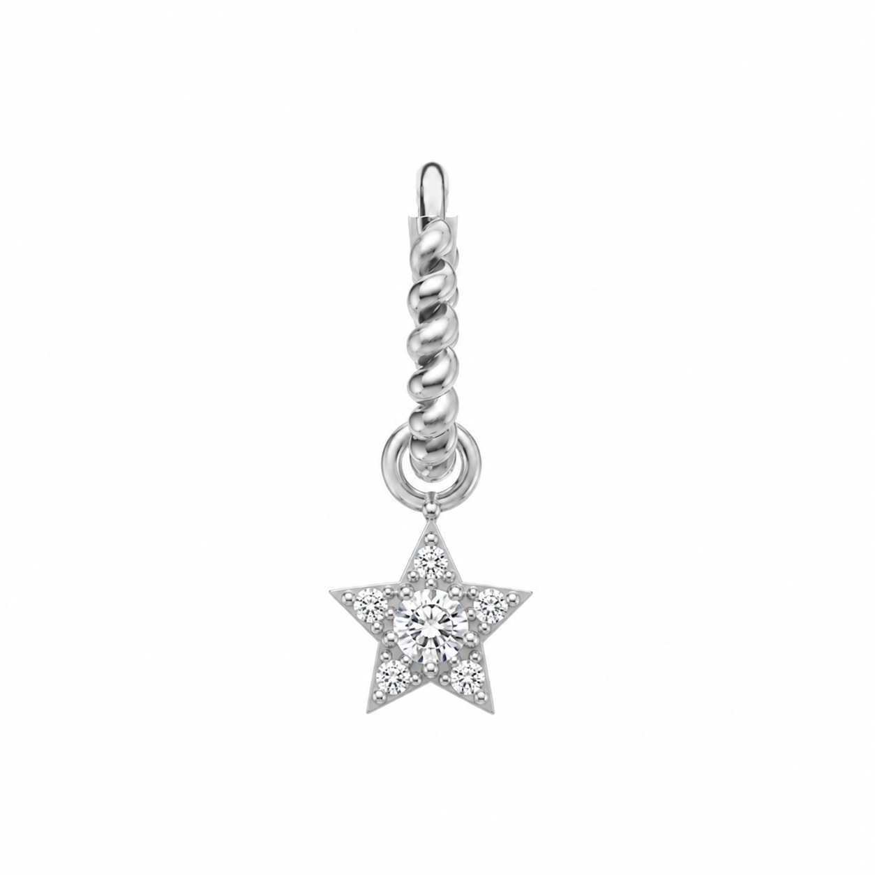 Twisted Hoop with star charm