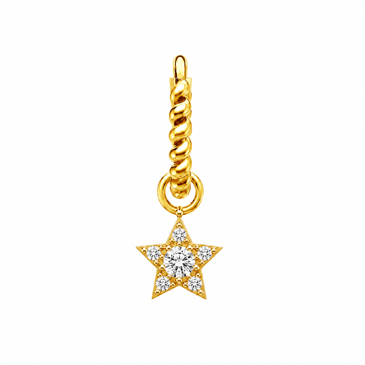 Twisted Hoop with star charm